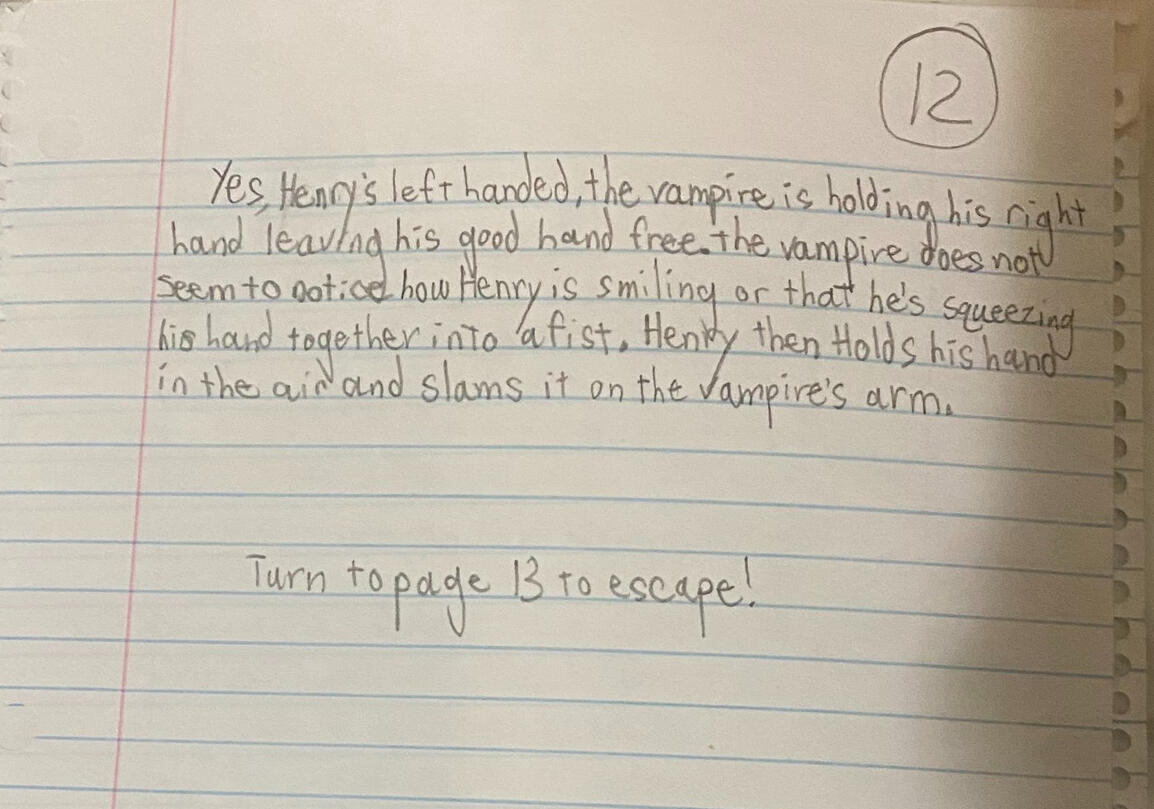 The Vampire, aged 10 (5th grade)